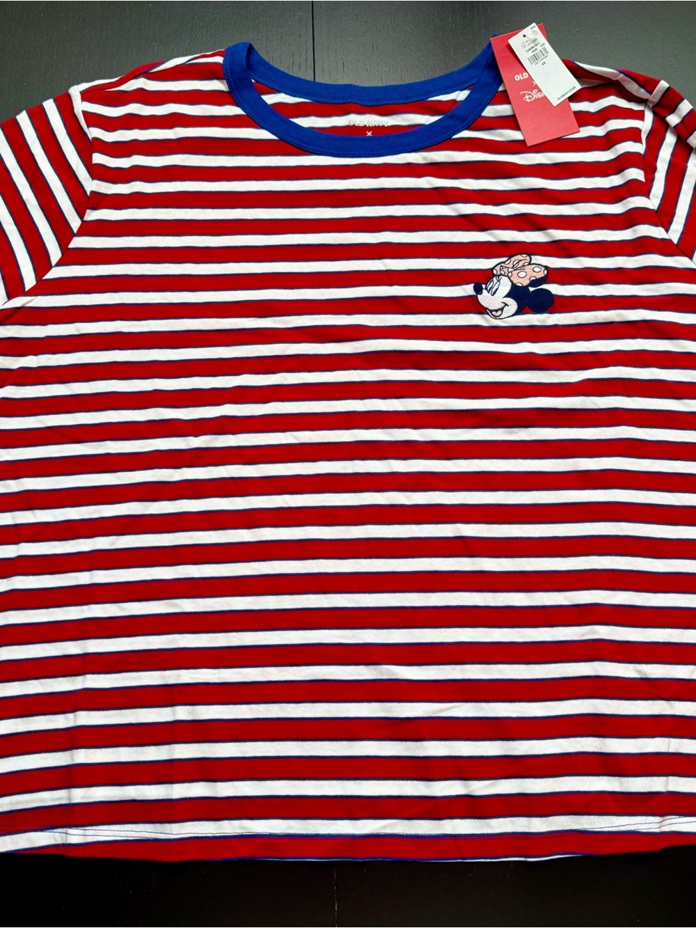 NEW Disney Old Navy 4X Women’s Plus Size Red & White Striped Minnie Mouse Top